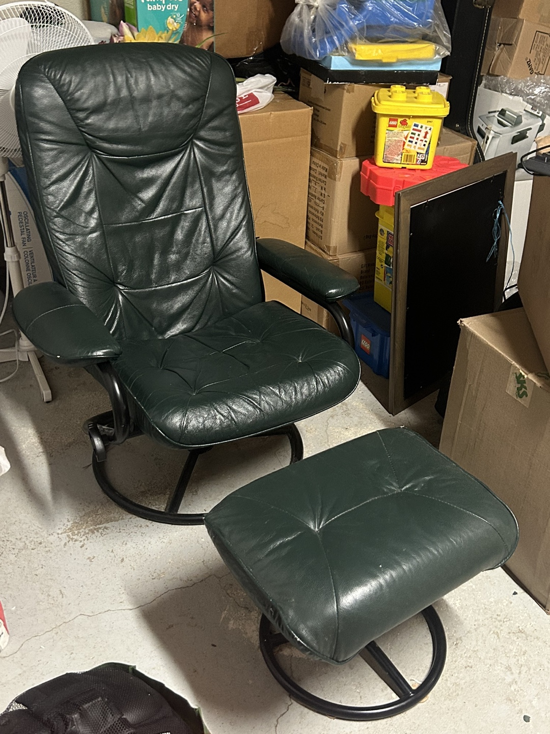 Leather Recliner with Ottoman - photo 2