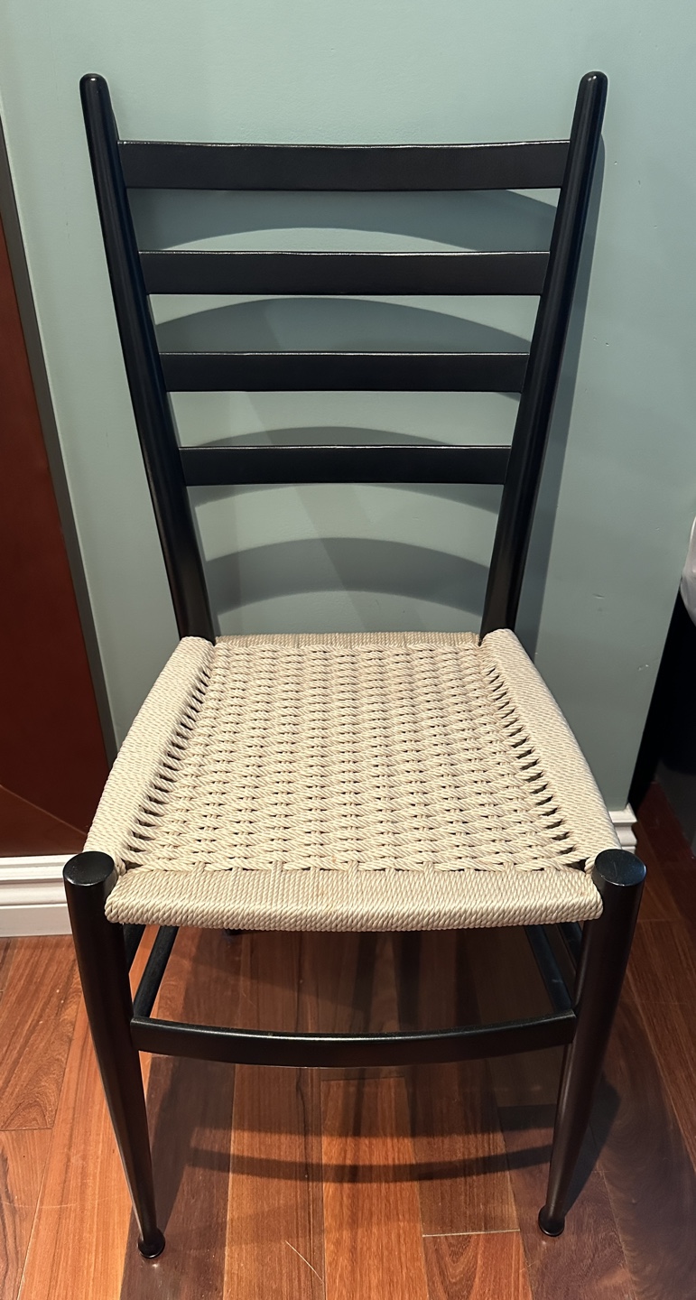 Black Dining Chair with Rope Seat 🧡