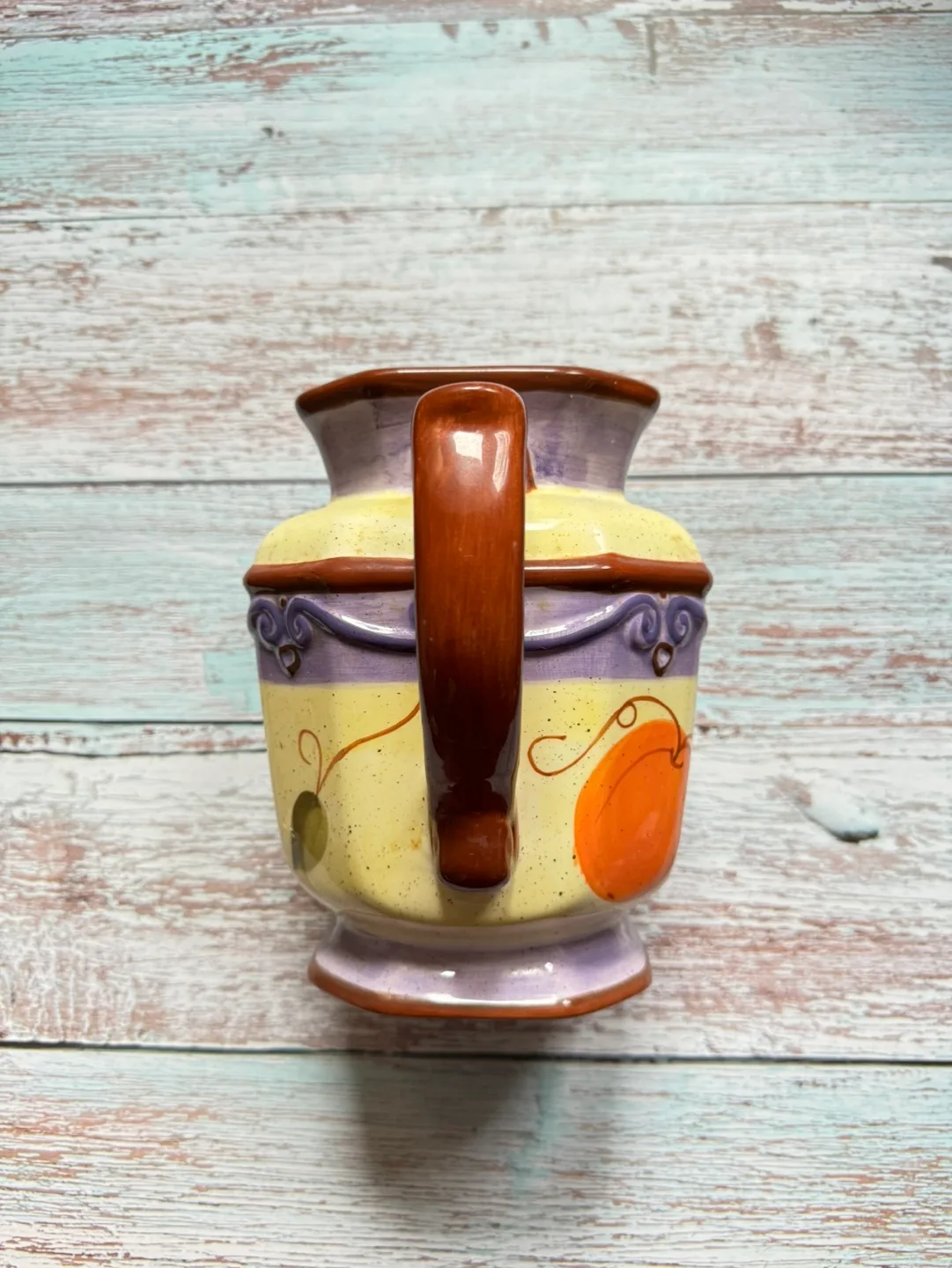 🧡 Vintage Ceramic Pitcher with Fruit Design image indicator(2)