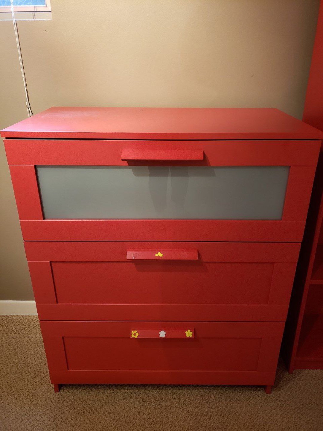 Red IKEA Chest of Drawers