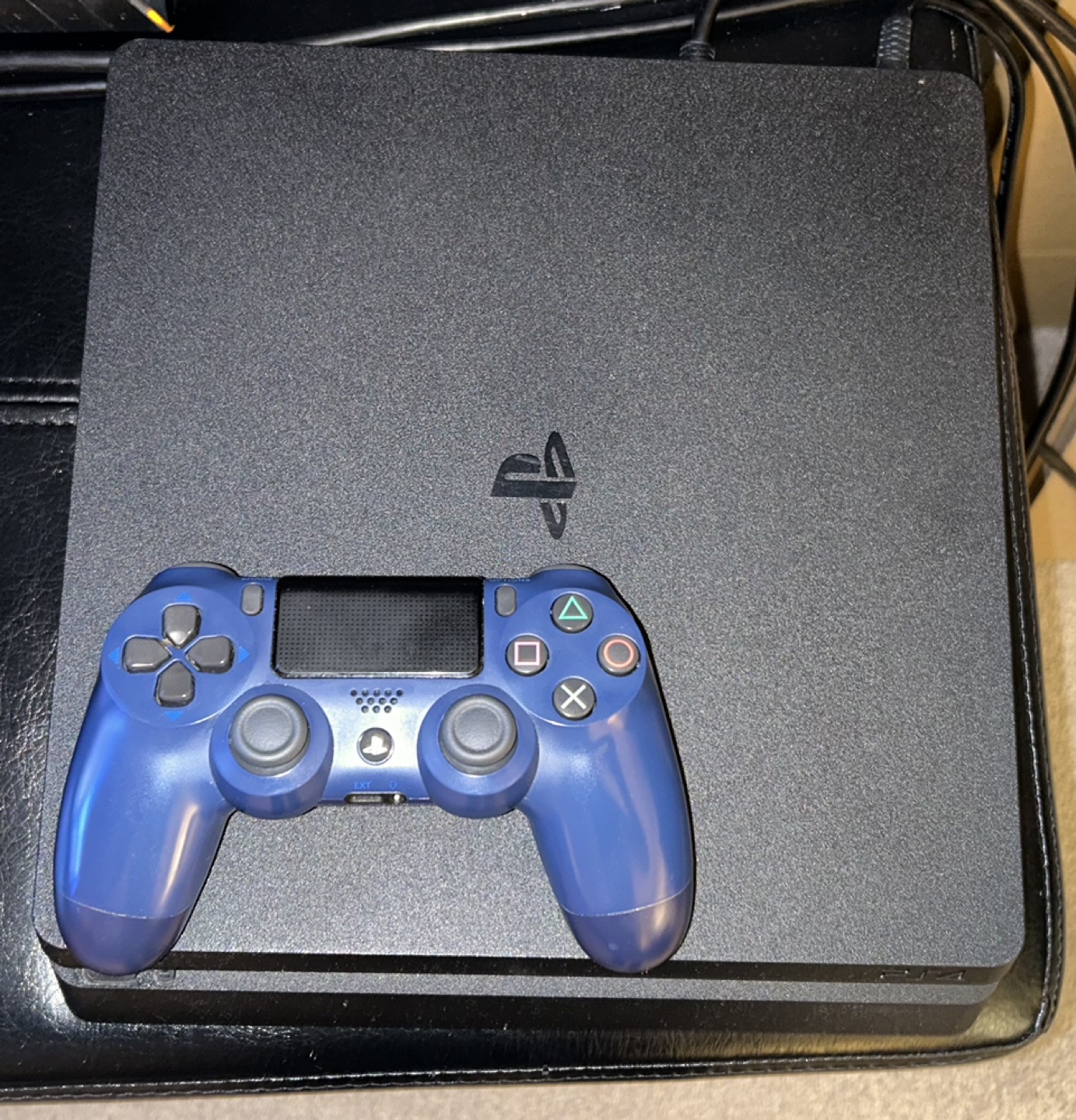 PS4 Slim Console with Blue Controller