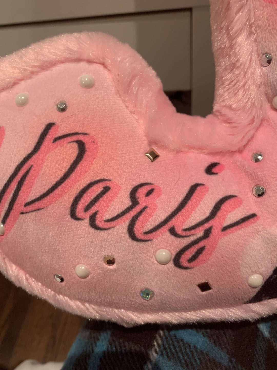 Pink Paris Eiffel Tower Plush Letter J Pillow - photo 2