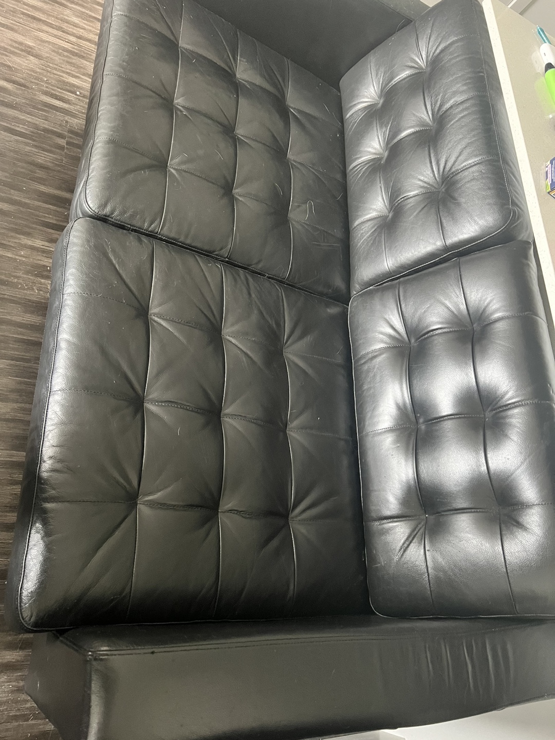 Black Leather Sofa for free