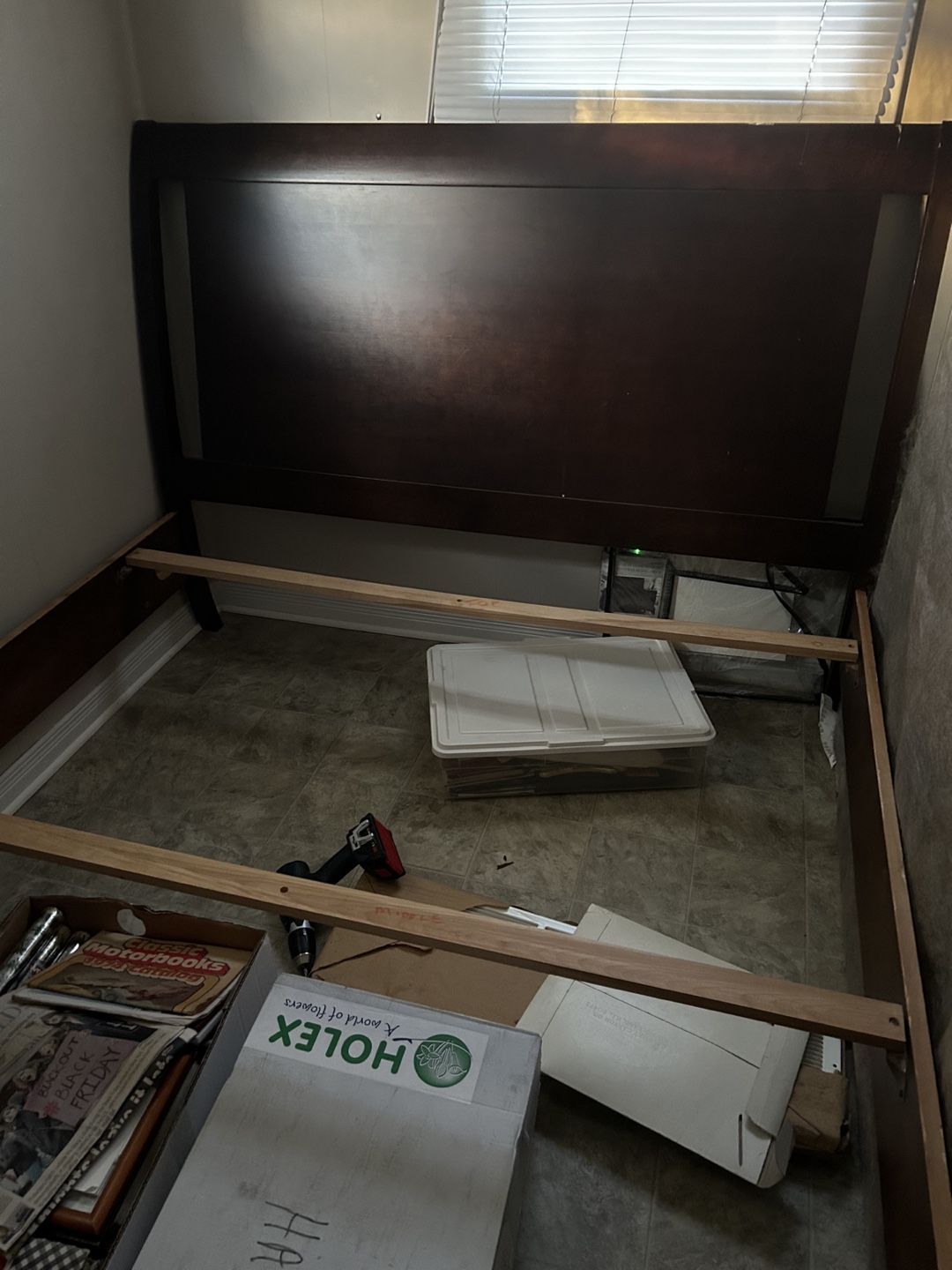 Queen Bed Frame box spring and mattress - photo 2