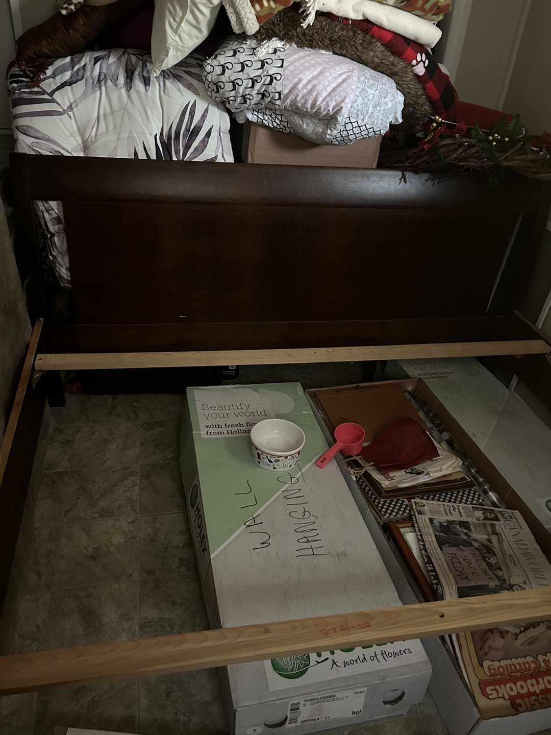 Queen Bed Frame box spring and mattress