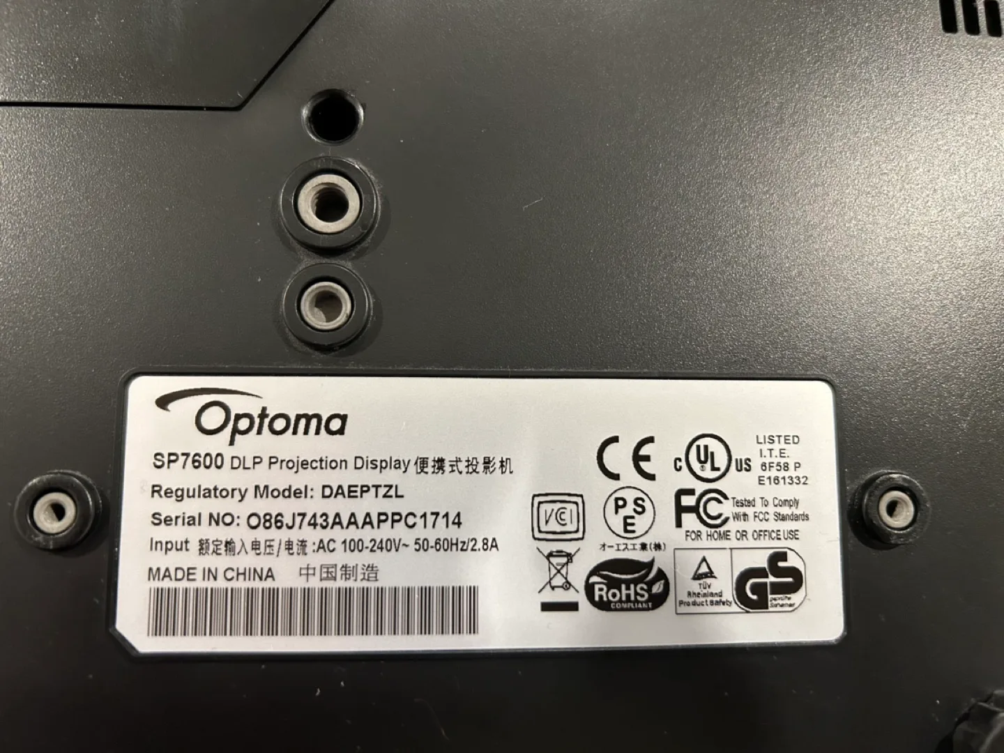 Optoma SP7600 Projector 🧡 image indicator(2)