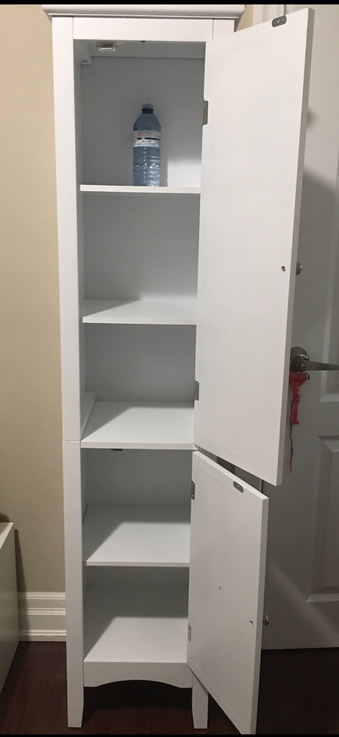 White Freestanding Bathroom Cabinet - photo 2