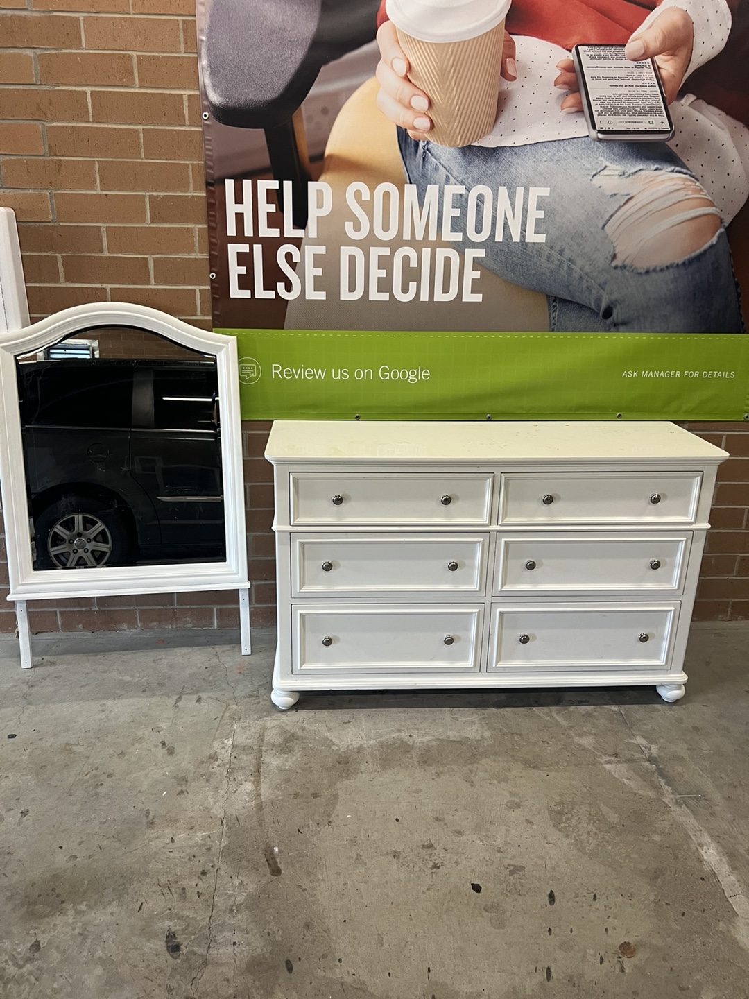White Dresser with Mirror - photo 2