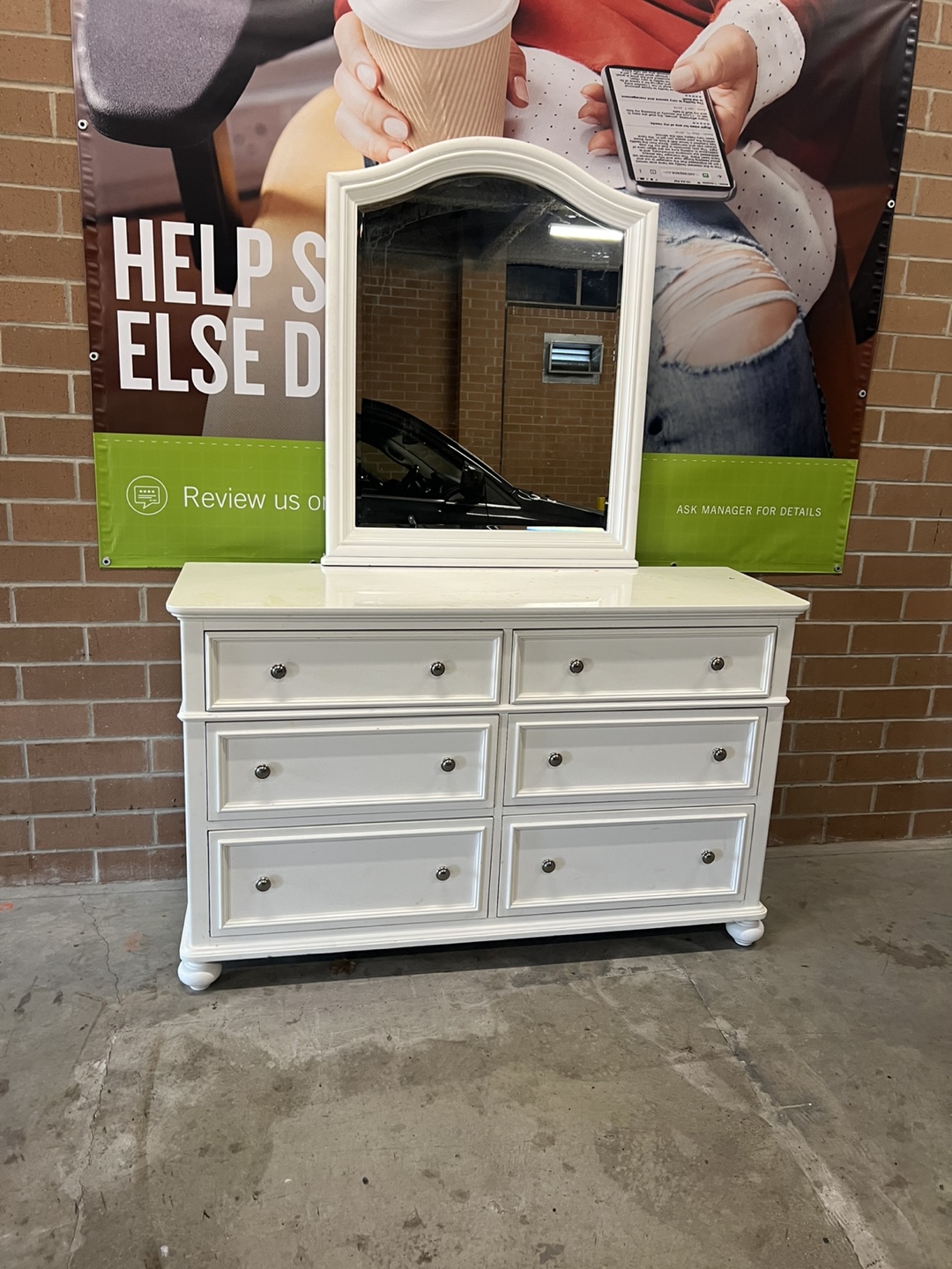White Dresser with Mirror