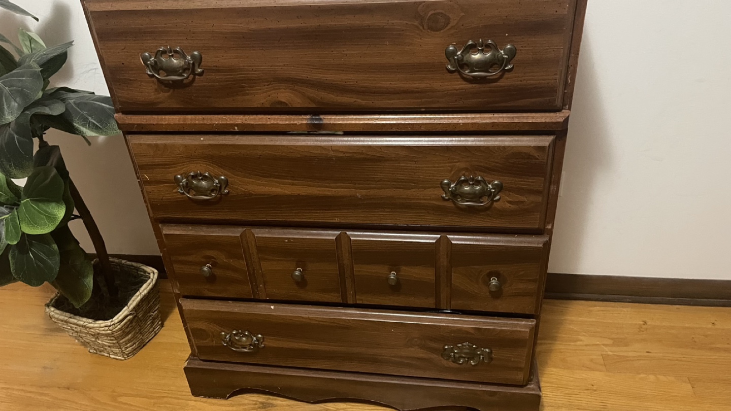 Vintage Wooden Dresser with 4 Drawers check more pictures - photo 3