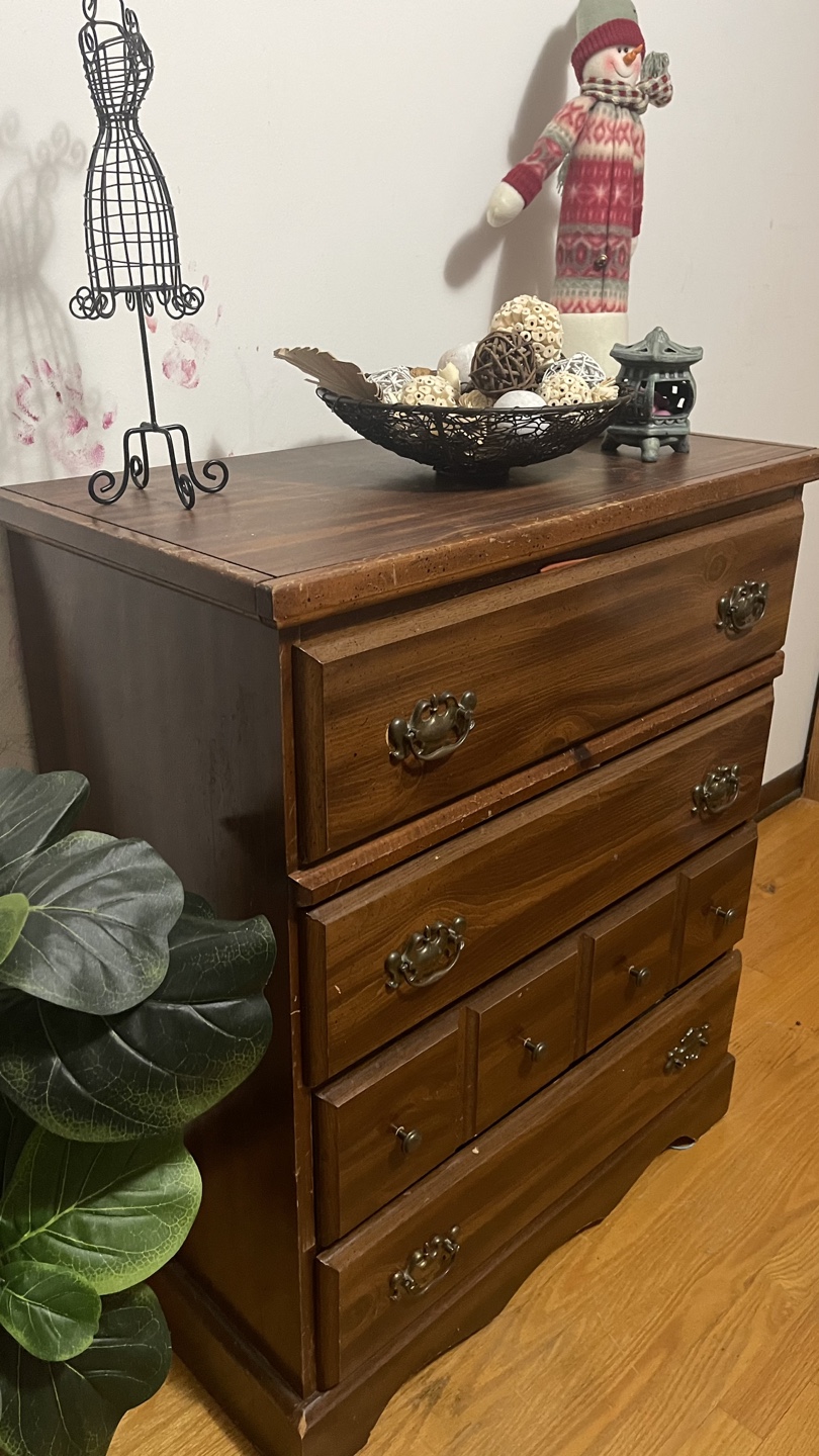 Vintage Wooden Dresser with 4 Drawers check more pictures - photo 4
