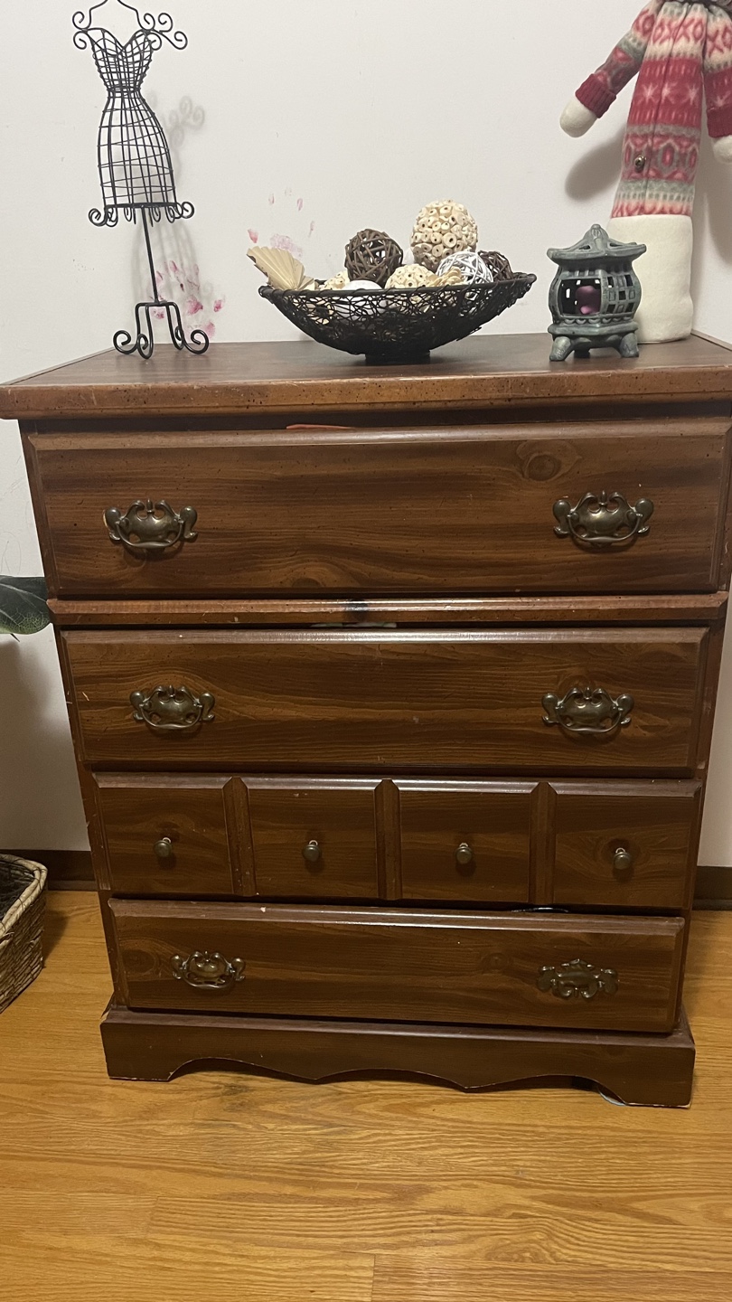 Vintage Wooden Dresser with 4 Drawers check more pictures - photo 2