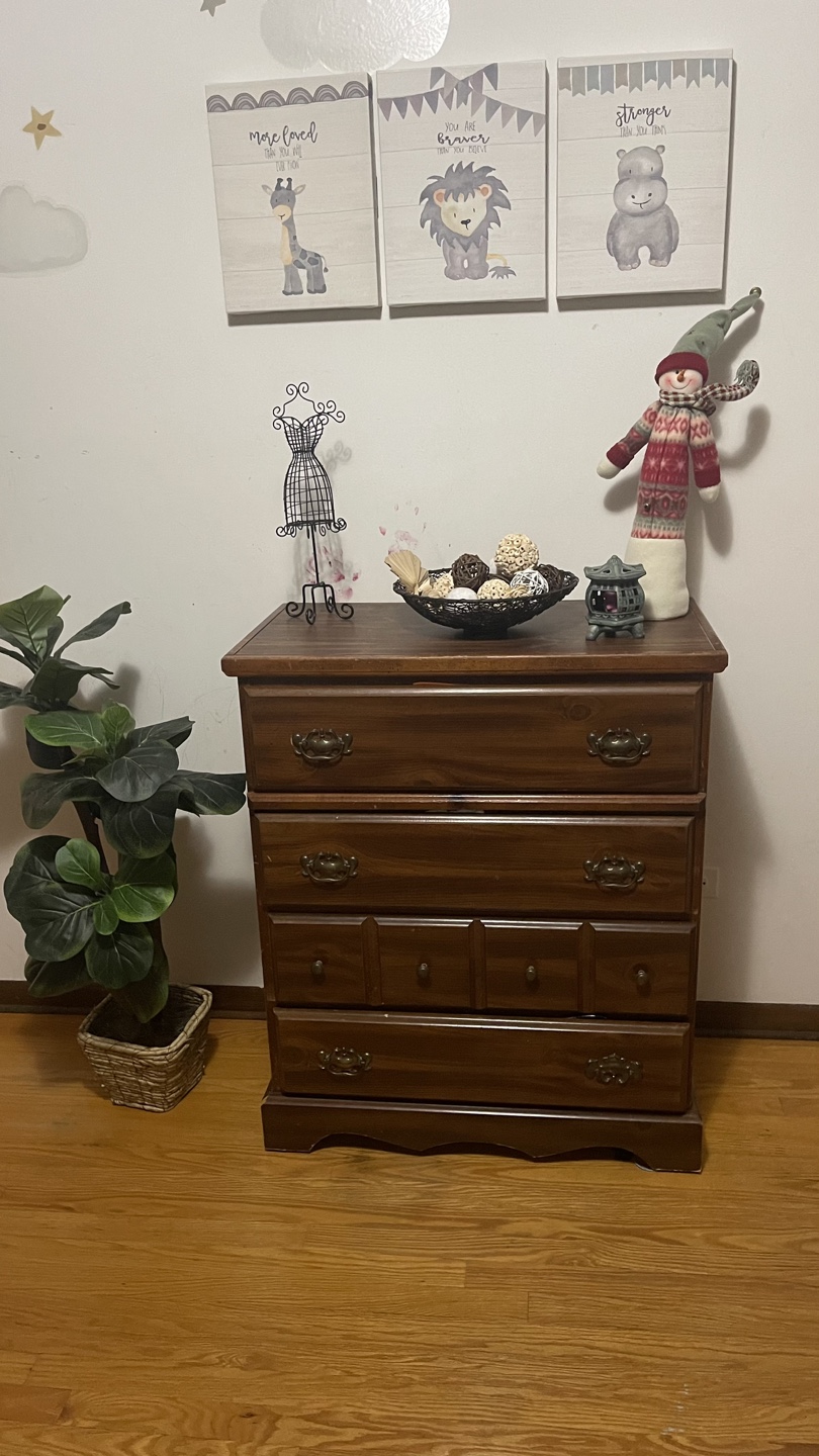 Vintage Wooden Dresser with 4 Drawers check more pictures