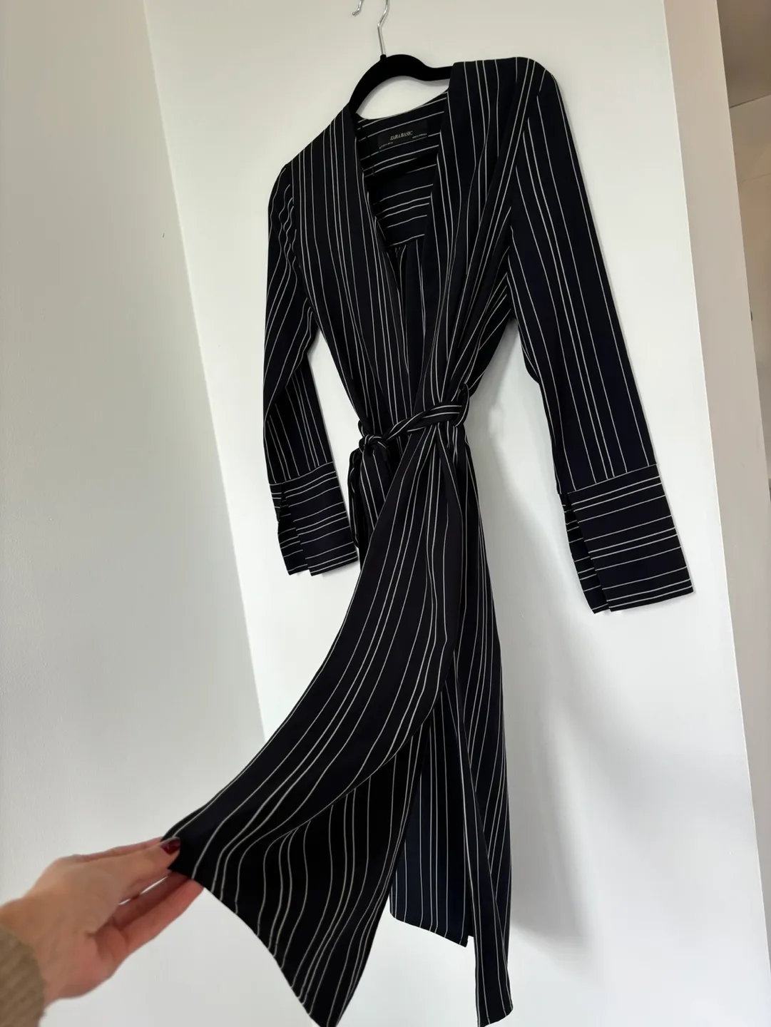 Zara Basic Striped Overcoat image indicator(3)