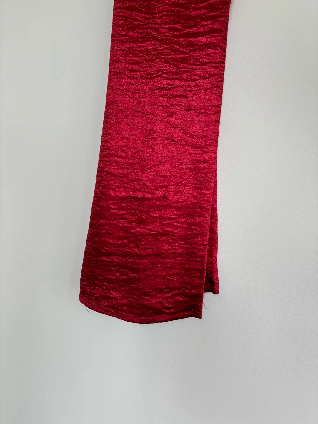 Red Satin Mini Dress with Tie image indicator(3)