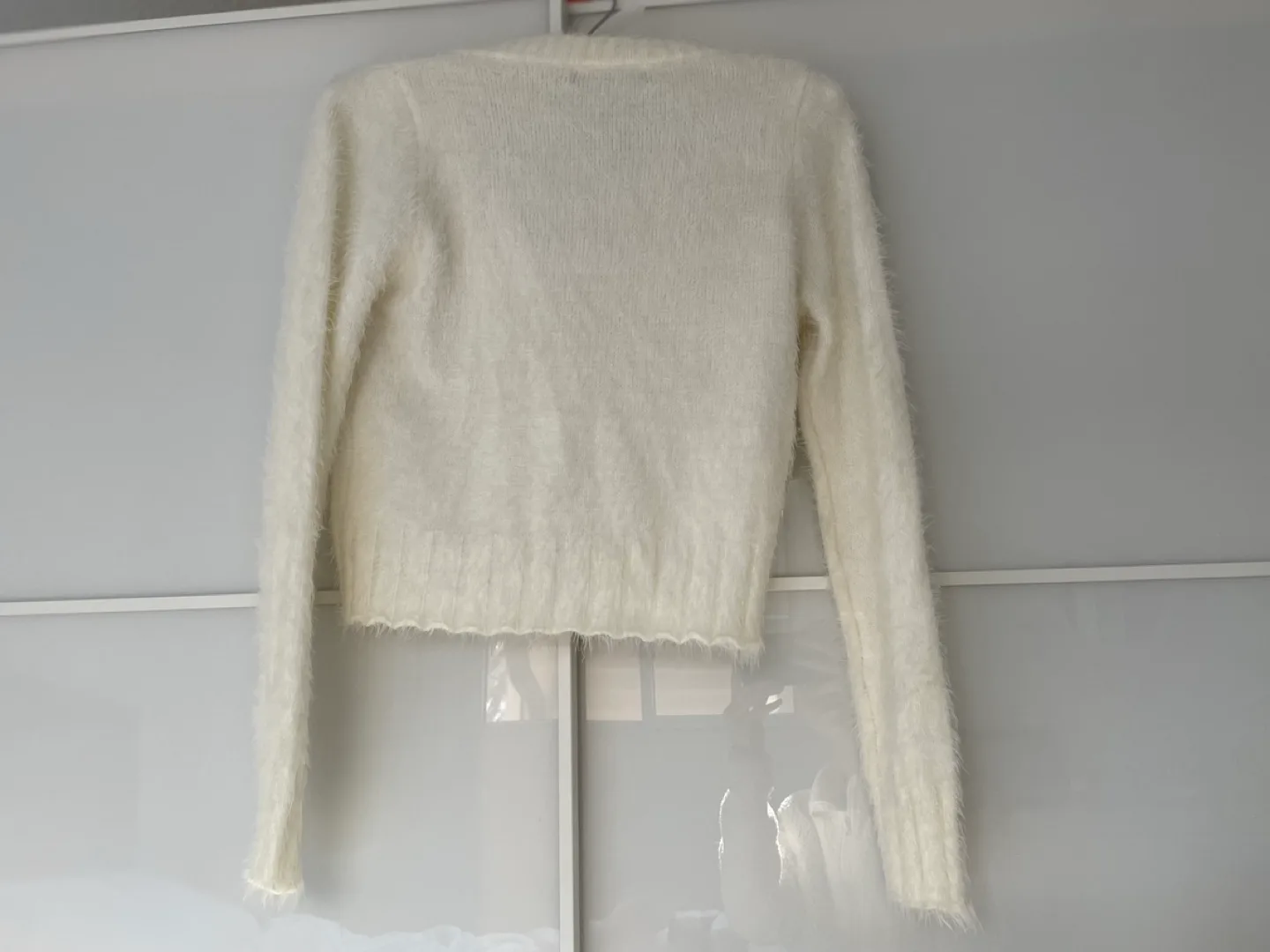 Brandy Melville White Fuzzy Cardigan image indicator(3)
