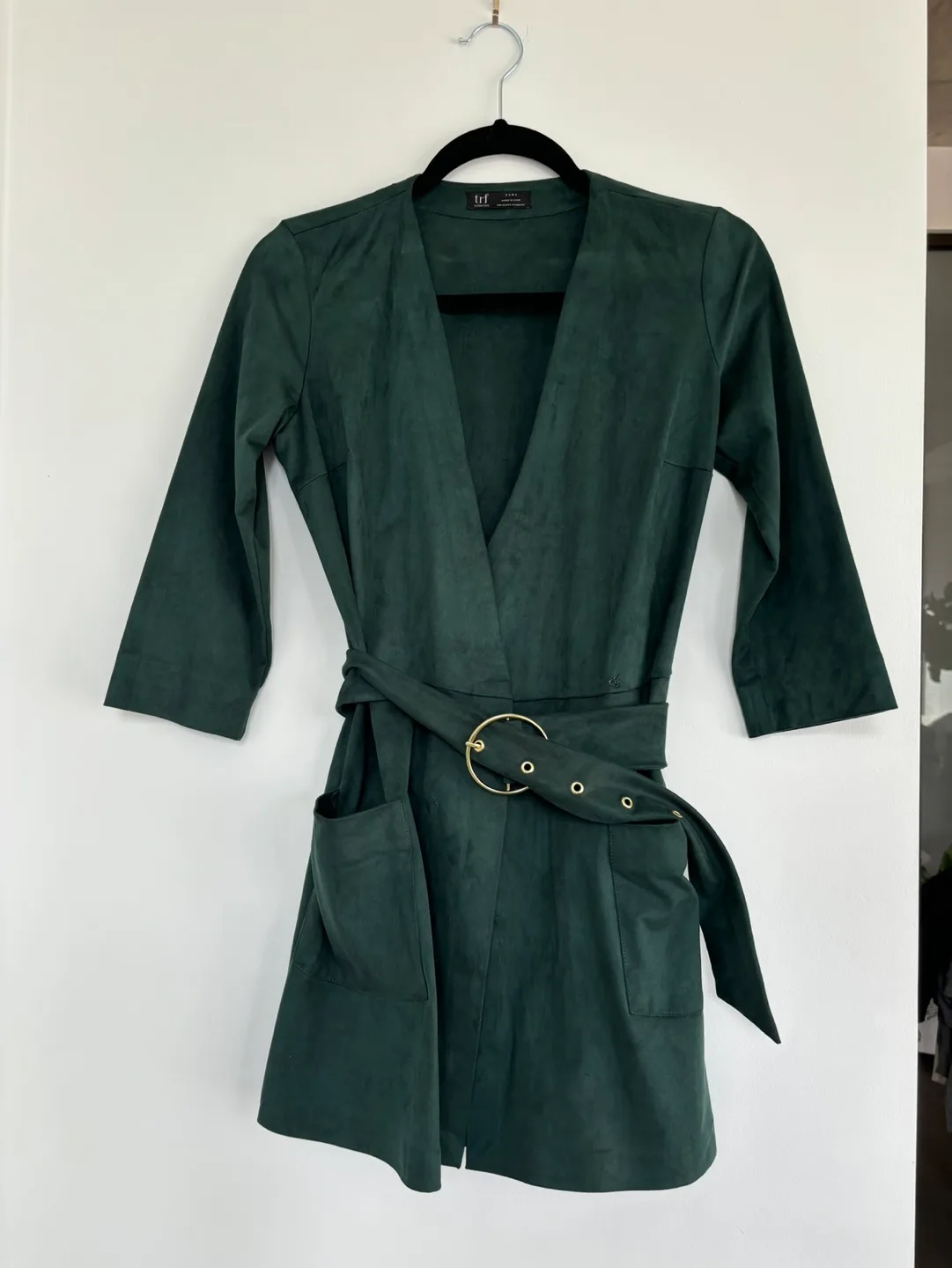 Zara green suede romper image indicator(2)