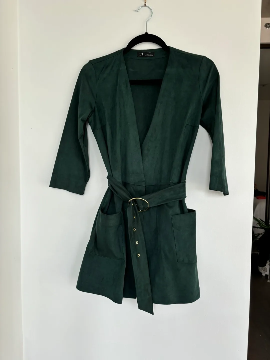 Zara green suede romper image indicator(4)