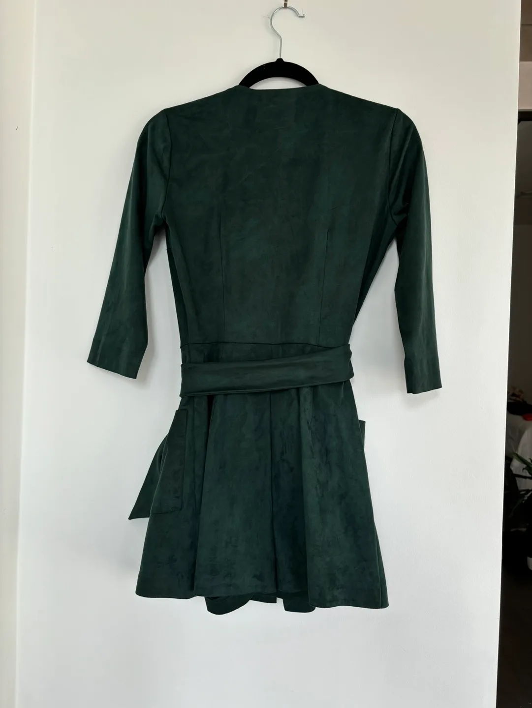 Zara green suede romper image indicator(3)