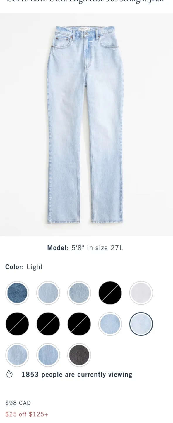 abercrombie & finch 90’s straight curvy love jeans image indicator(5)