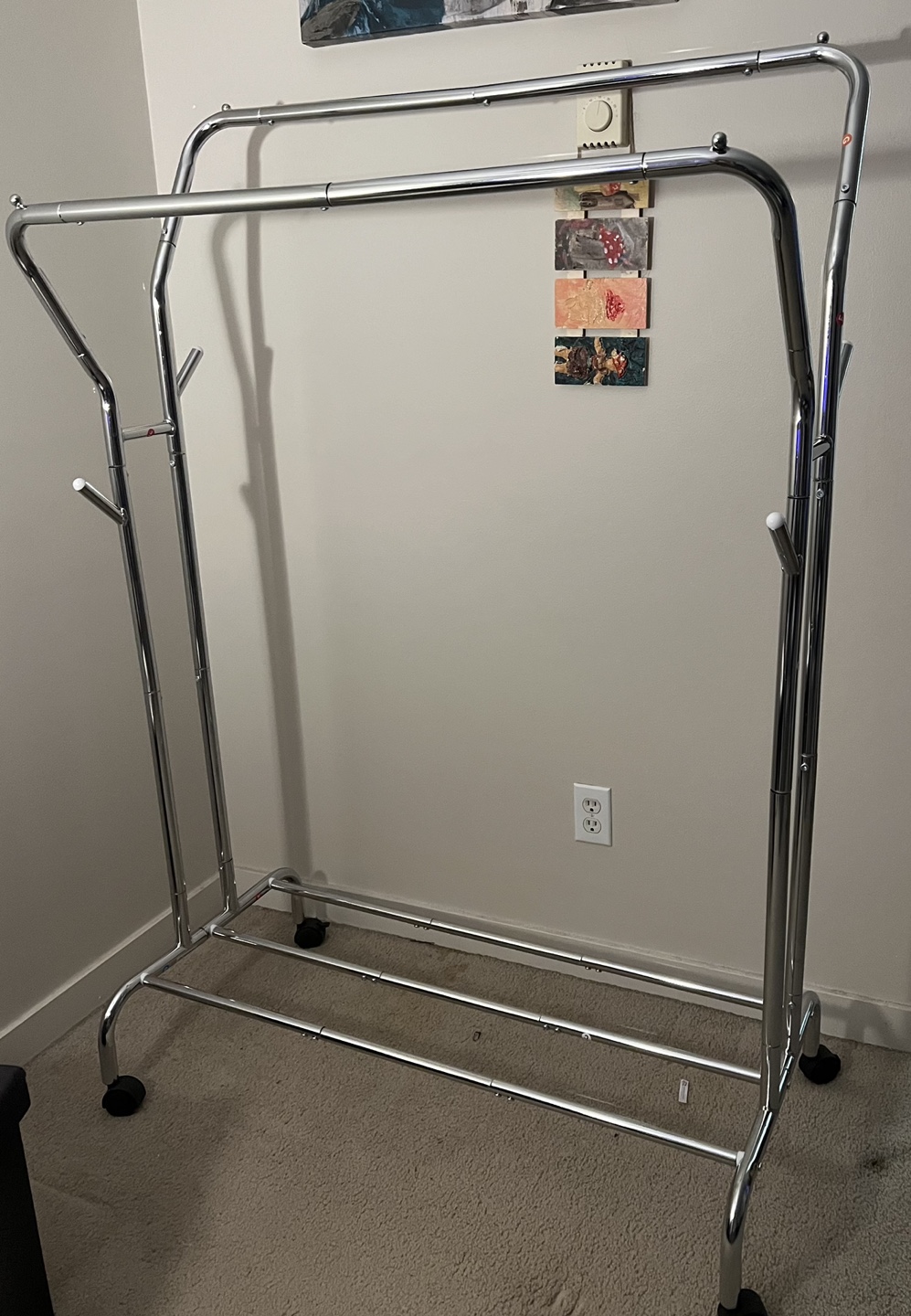 Double Garment Rack with Wheels