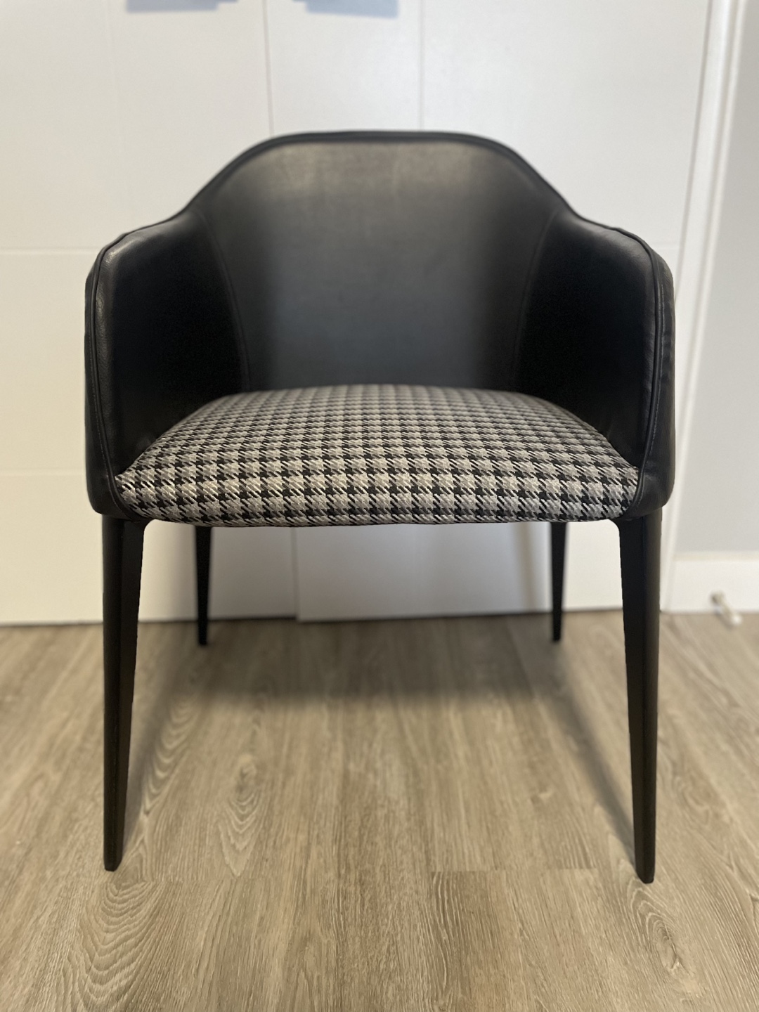 Black and Grey Chair with leather back - 1 piece - photo 3