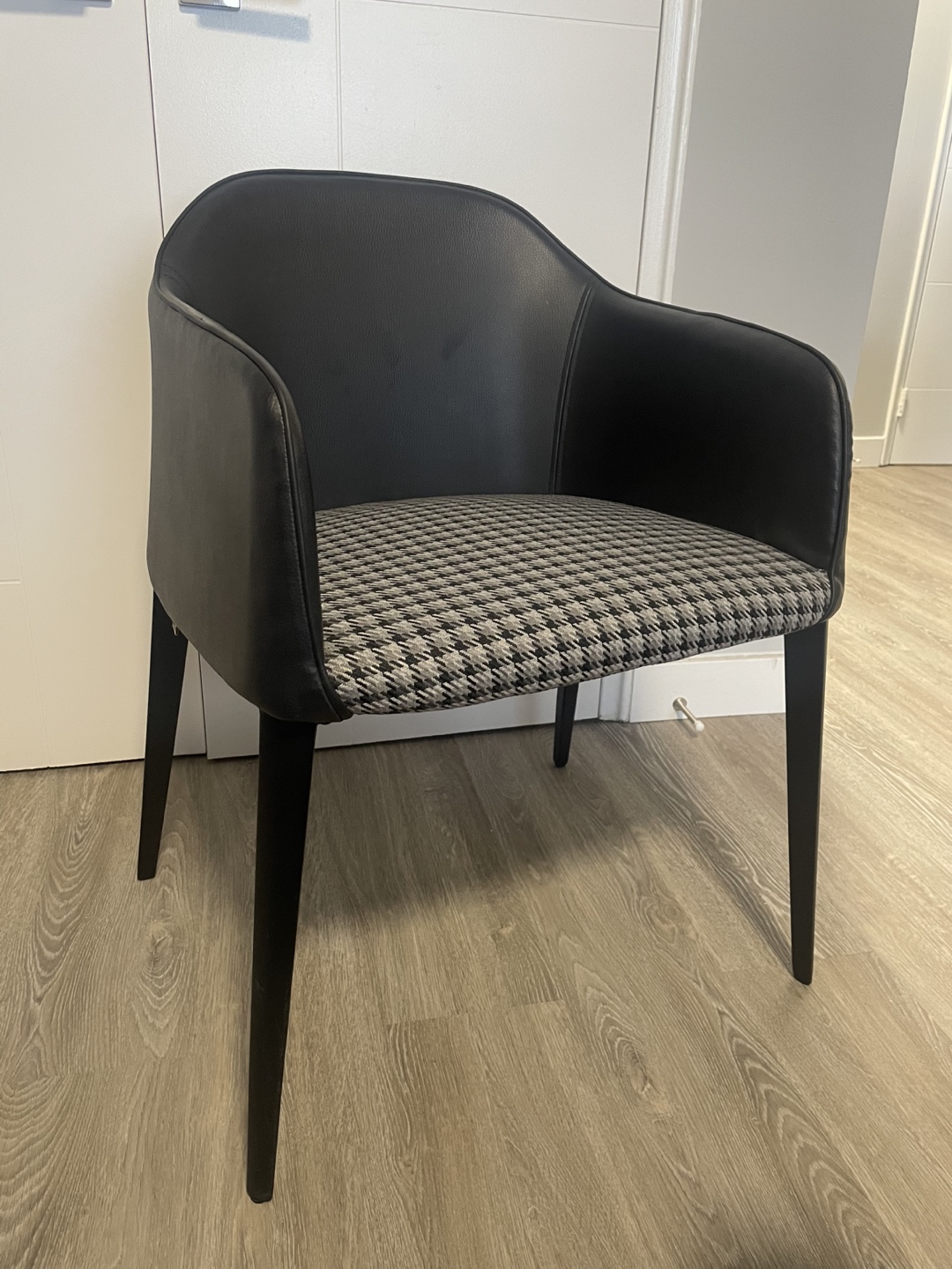 Black and Grey Chair with leather back - 1 piece - photo 5