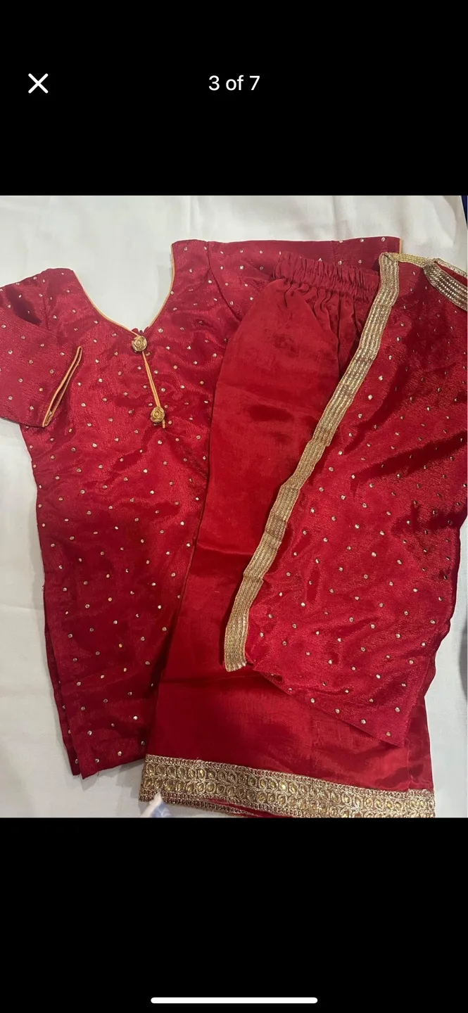 Burgundy Salwar Kameez Suit mom $ daughter image indicator(4)