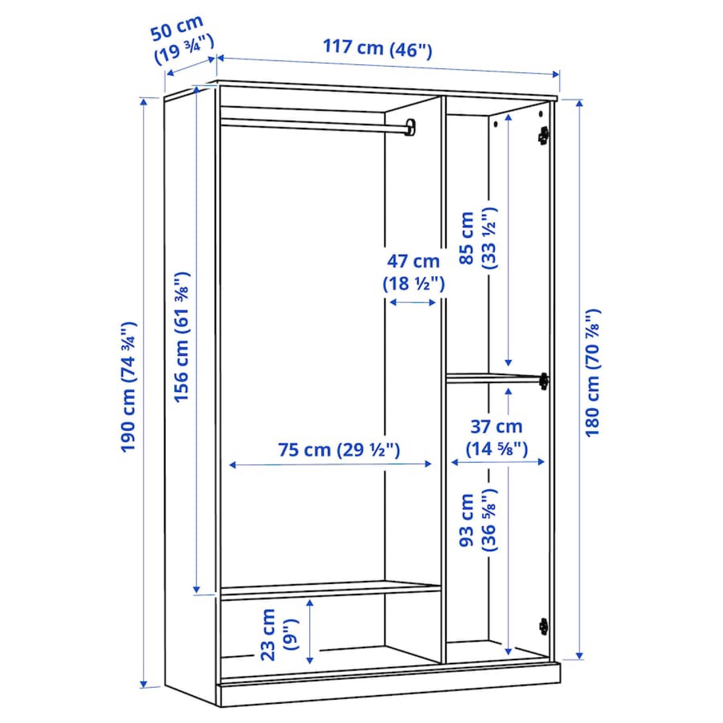 IKEA PAX Wardrobe with Mirror - photo 3