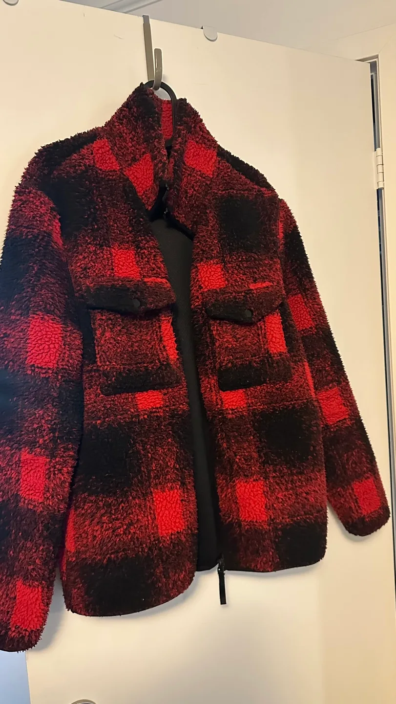 Red and Black Plaid Fleece Jacket thumbnail