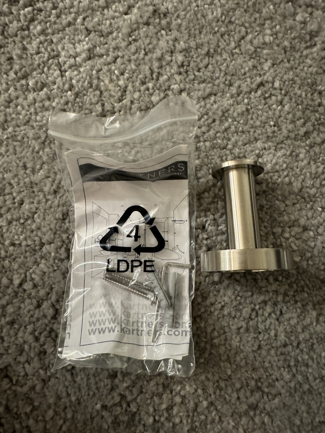 Kartners Robe Hook - Brushed Nickel
