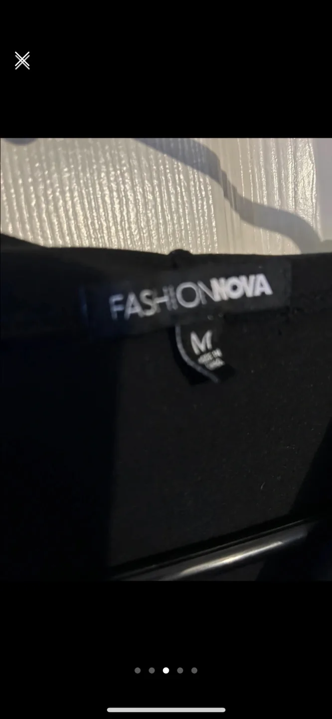 Fashion Nova Black Hoodie with White Stripes image indicator(3)