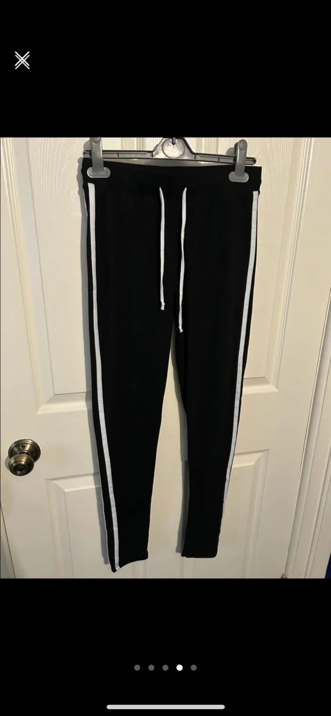 Fashion Nova Black Hoodie with White Stripes image indicator(4)