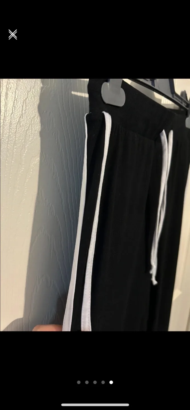 Fashion Nova Black Hoodie with White Stripes image indicator(5)
