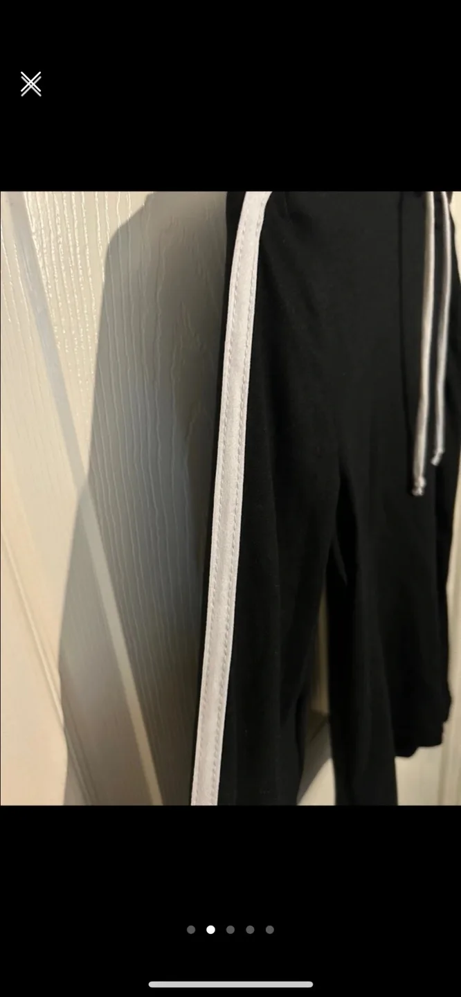 Fashion Nova Black Hoodie with White Stripes image indicator(2)