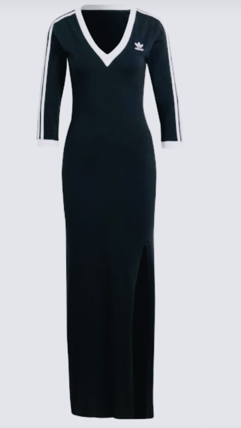 Adidas Long Sleeve Black/White Dress-NEW