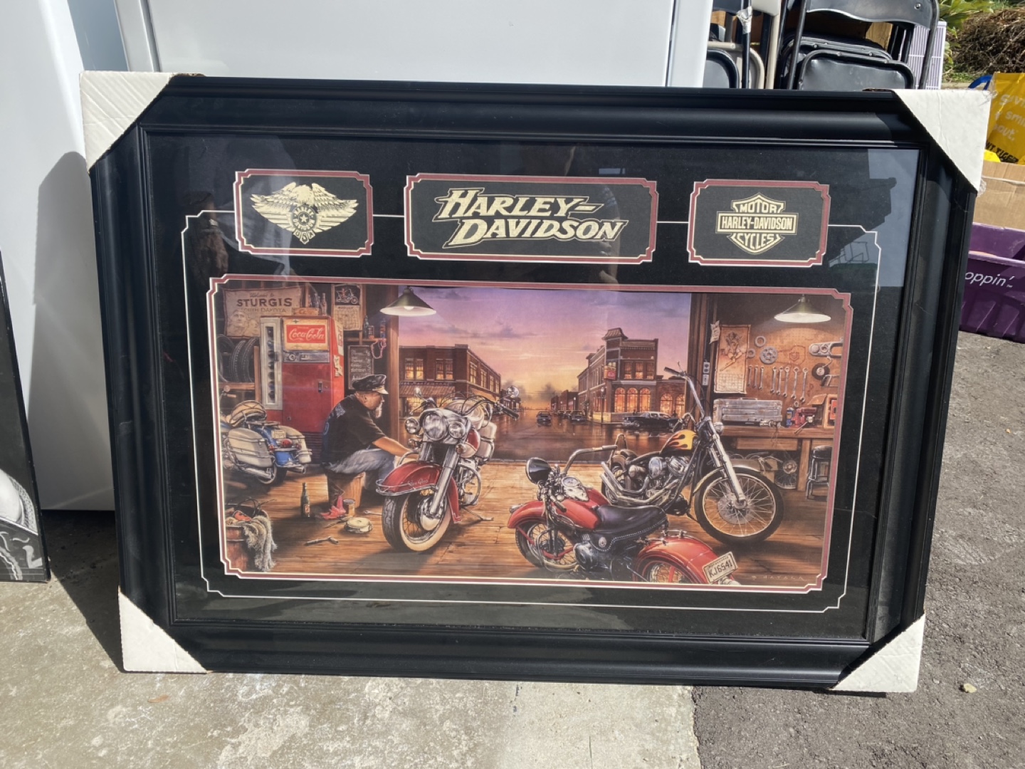 Framed Harley Davidson Print
