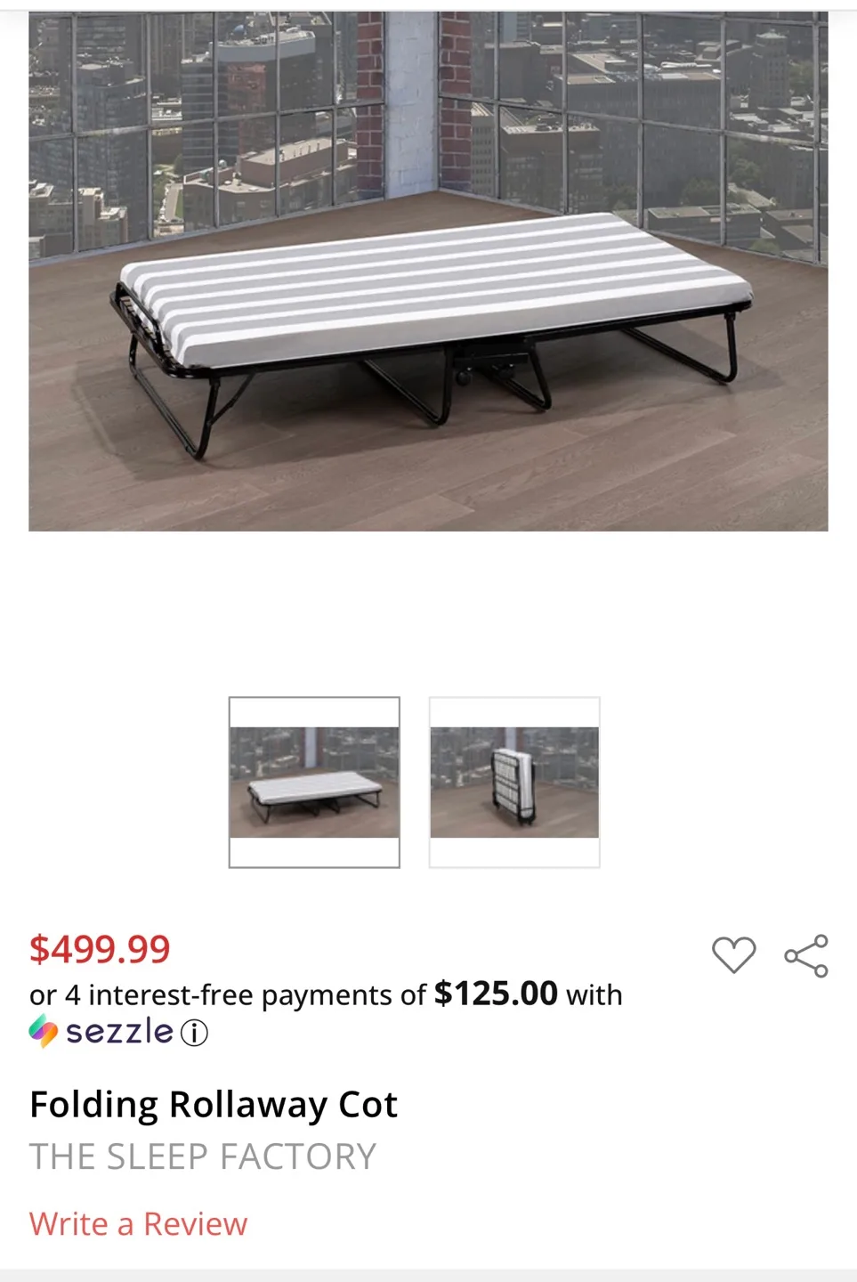 Folding Rollaway Cot thumbnail