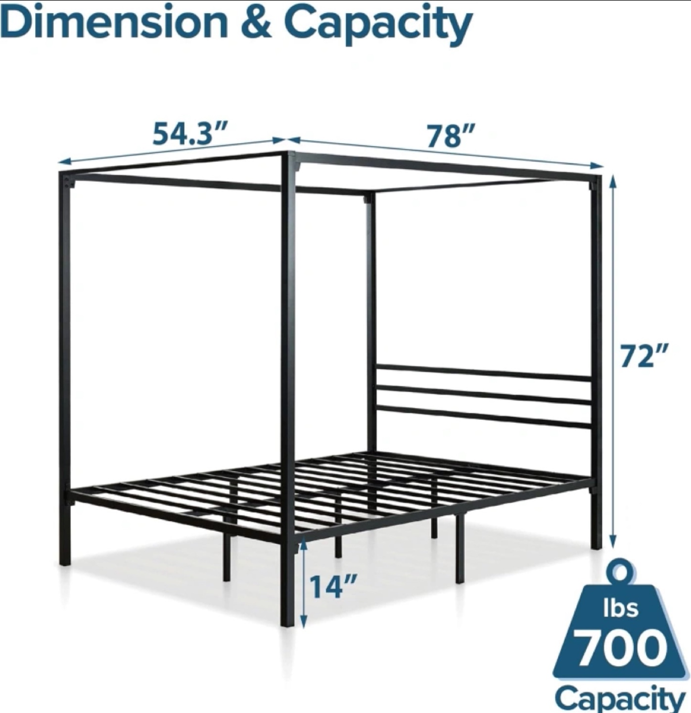 Metal Queen Canopy Bed Frame - photo 4
