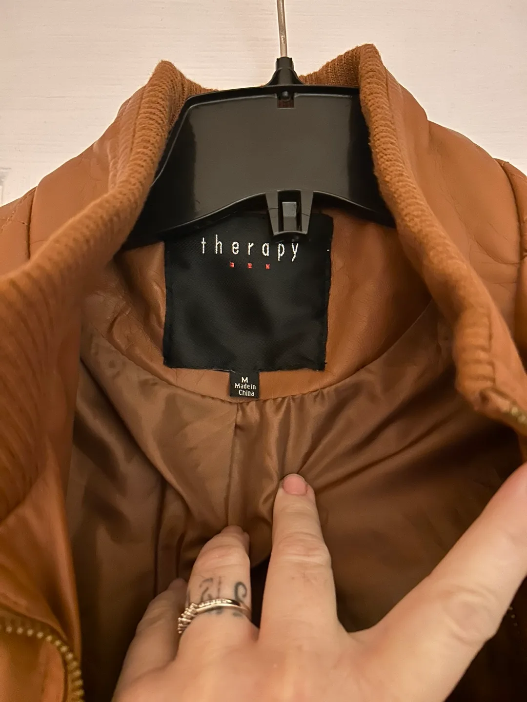 Therapy Brown Faux Leather Jacket image indicator(2)