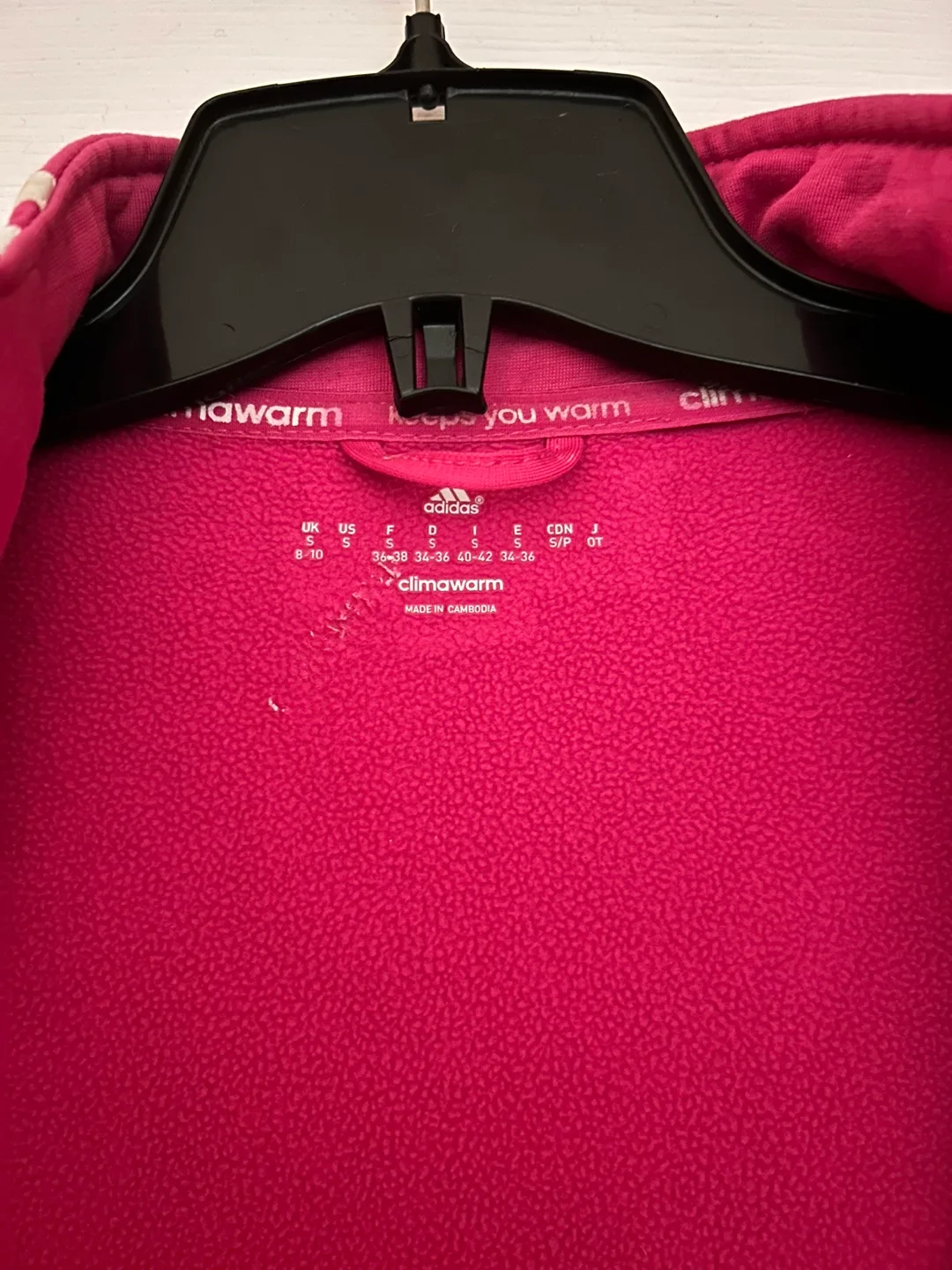 Adidas Climawarm Pink Track Jacket - Size Small image indicator(2)