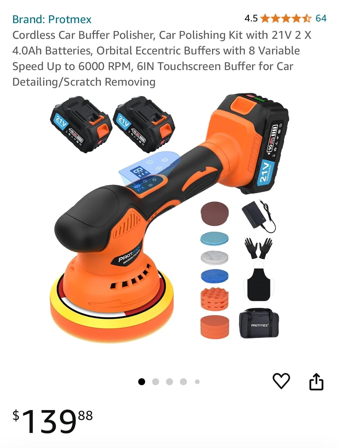 Cordless orbital Buffer set with two battery’s image indicator(3)