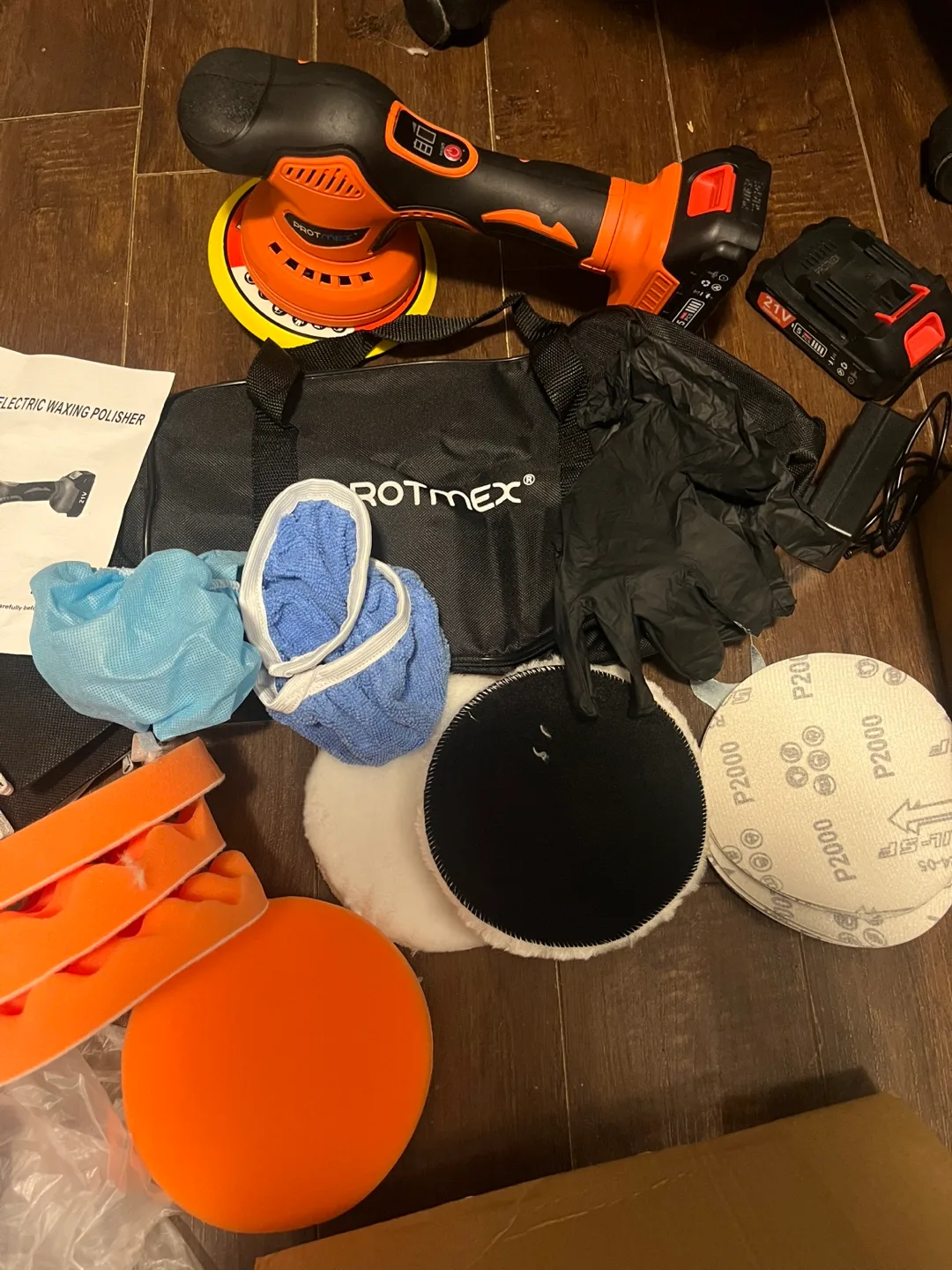 Cordless orbital Buffer set with two battery’s image indicator(2)