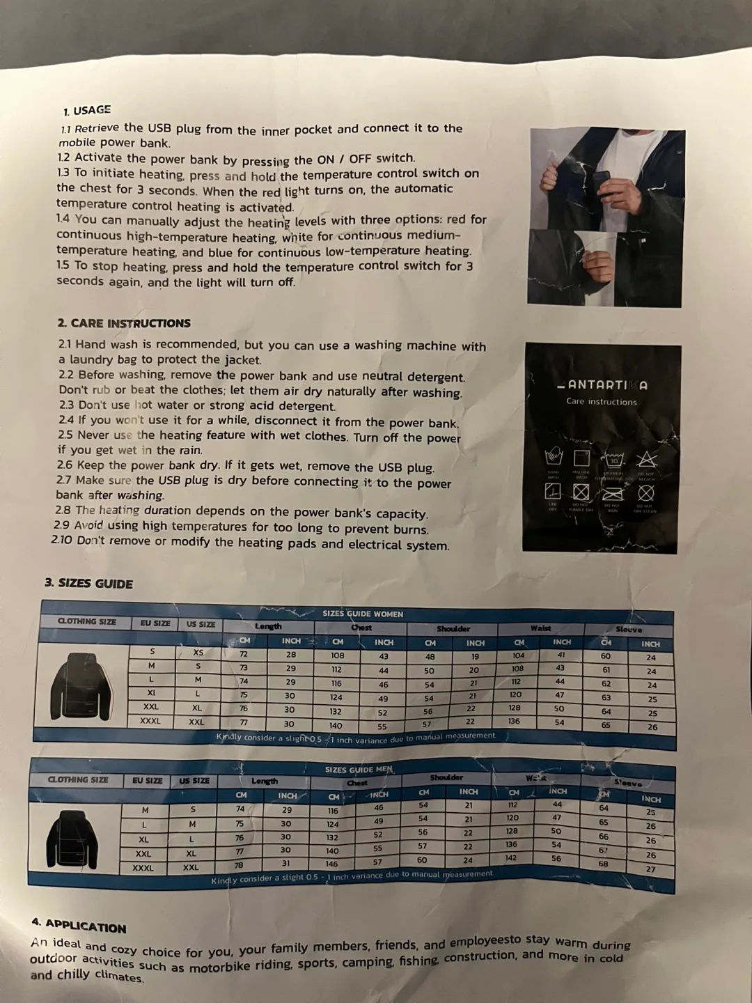 Antartika electric Heated coat waterproof image indicator(9)