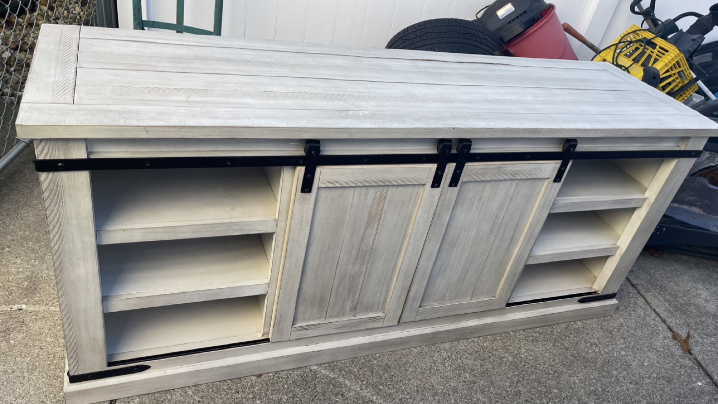 Farmhouse Style TV Stand &Sliding Barn Doors check more pictures