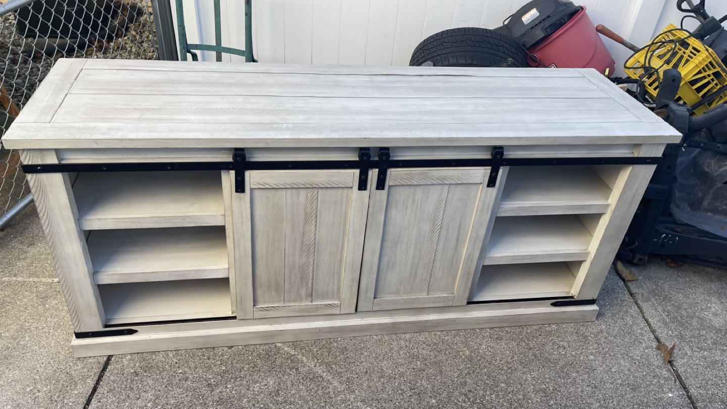 Farmhouse Style TV Stand &Sliding Barn Doors check more pictures - photo 2