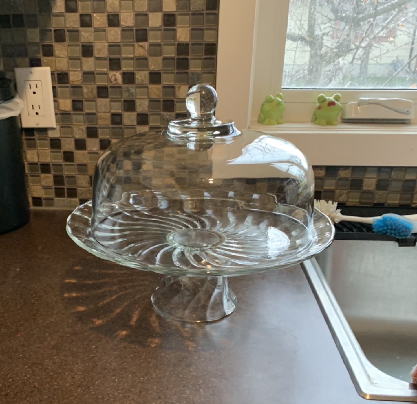 Glass Cake Stand with Dome
