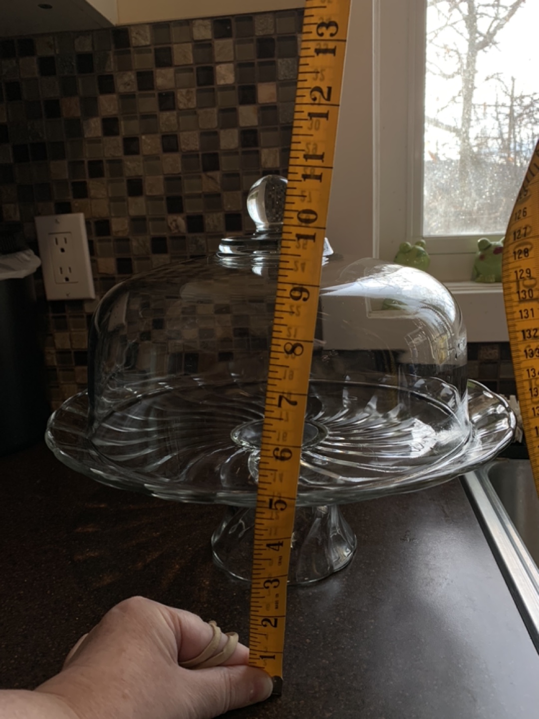Glass Cake Stand with Dome - photo 3