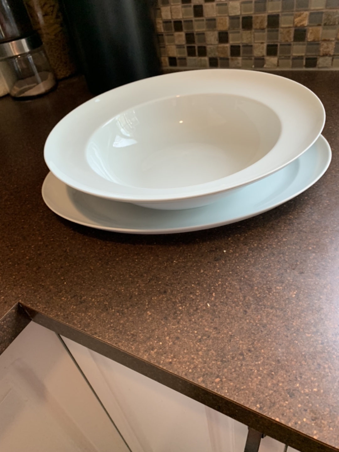 White Serving Bowl & Platter- Made from turkey