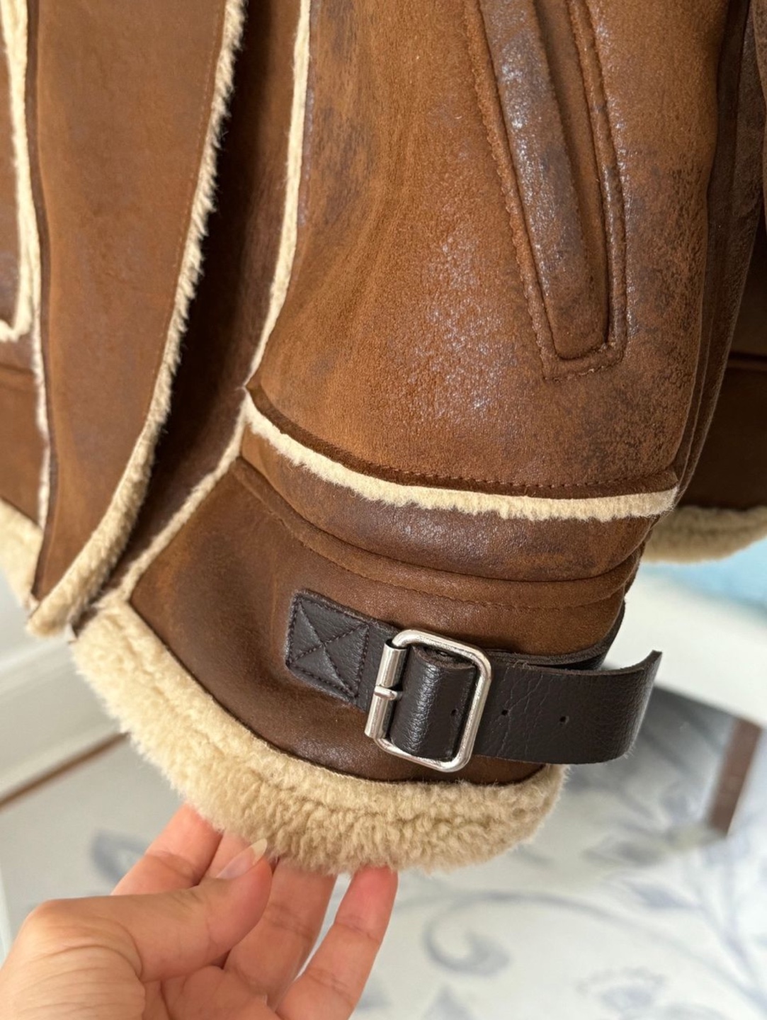 Zara Brown Faux Fur Aviator Jacket - photo 4